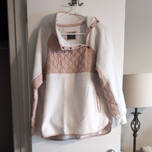 Women's Pink and White Quilted Pullover